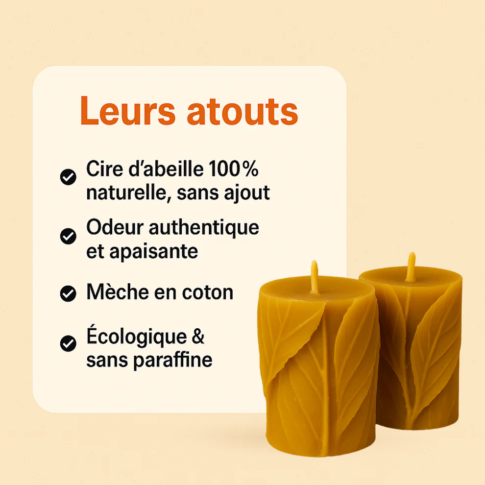 Bougie Cire d’Abeille & Camomille Sauvage