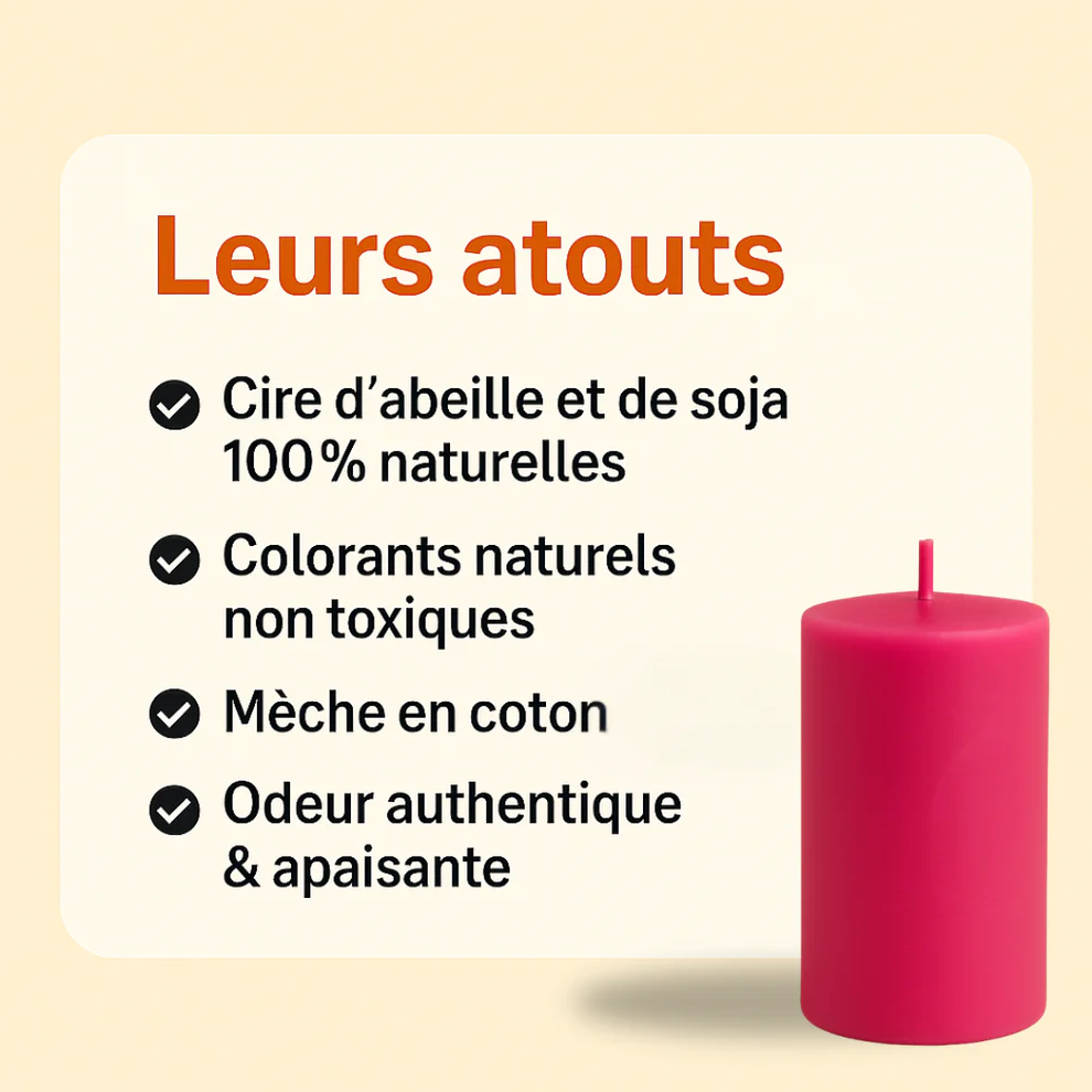Bougie Thérapeutique Alvéole - Cire d'Abeille & Orange Douce