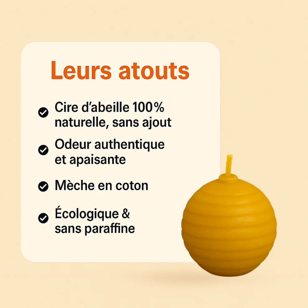 Bougie Thérapeutique Alvéole - Cire d'Abeille & Néroli