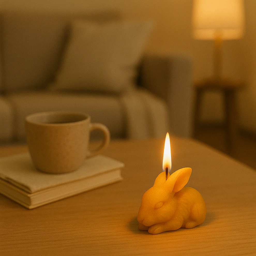 Bougie Thérapeutique Alvéole Lapin - Cire d'Abeille & Bois de Cèdre