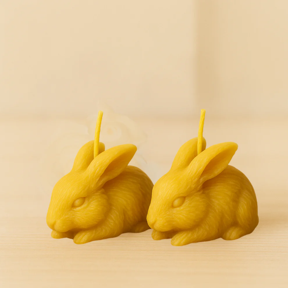 Bougie Thérapeutique Alvéole Lapin - Cire d'Abeille & Bois de Cèdre