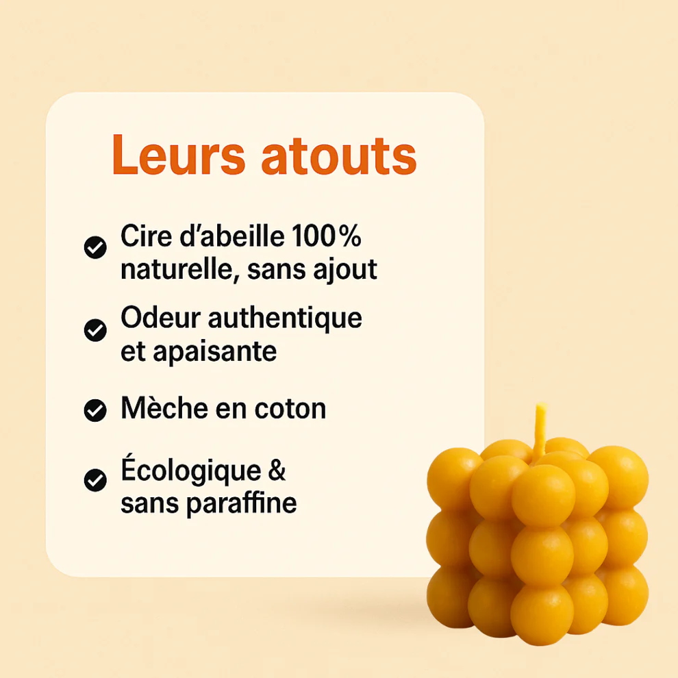 Bougie Thérapeutique Alvéole - Cire d'Abeille & Basilic Tropical
