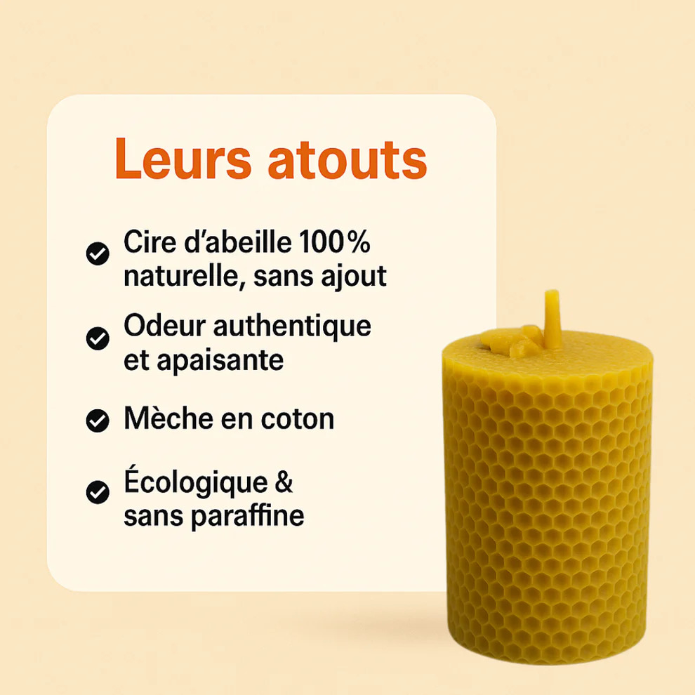 Bougie Thérapeutique Alvéole - Cire d'Abeille & Vétiver
