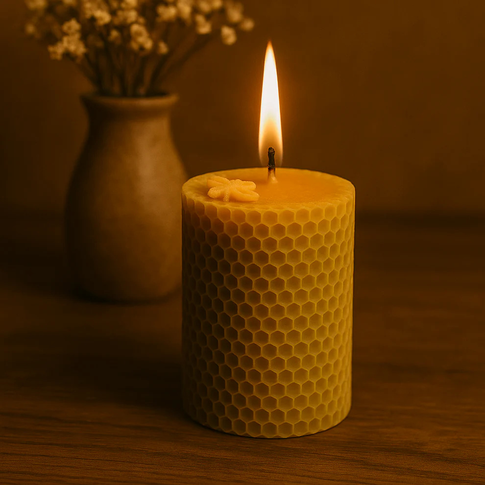 Bougie Thérapeutique Alvéole - Cire d'Abeille & Vétiver