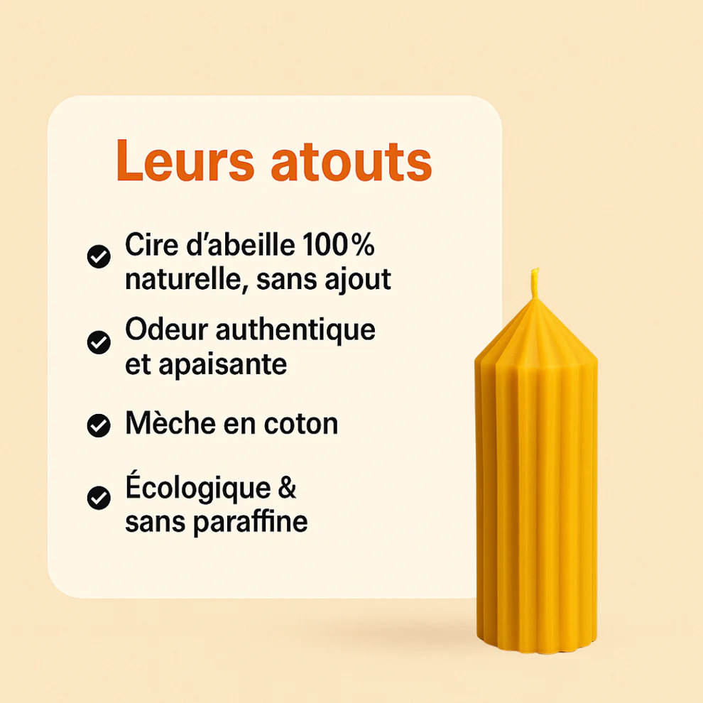 Bougie Thérapeutique Alvéole – Cire d’Abeille & Romarin