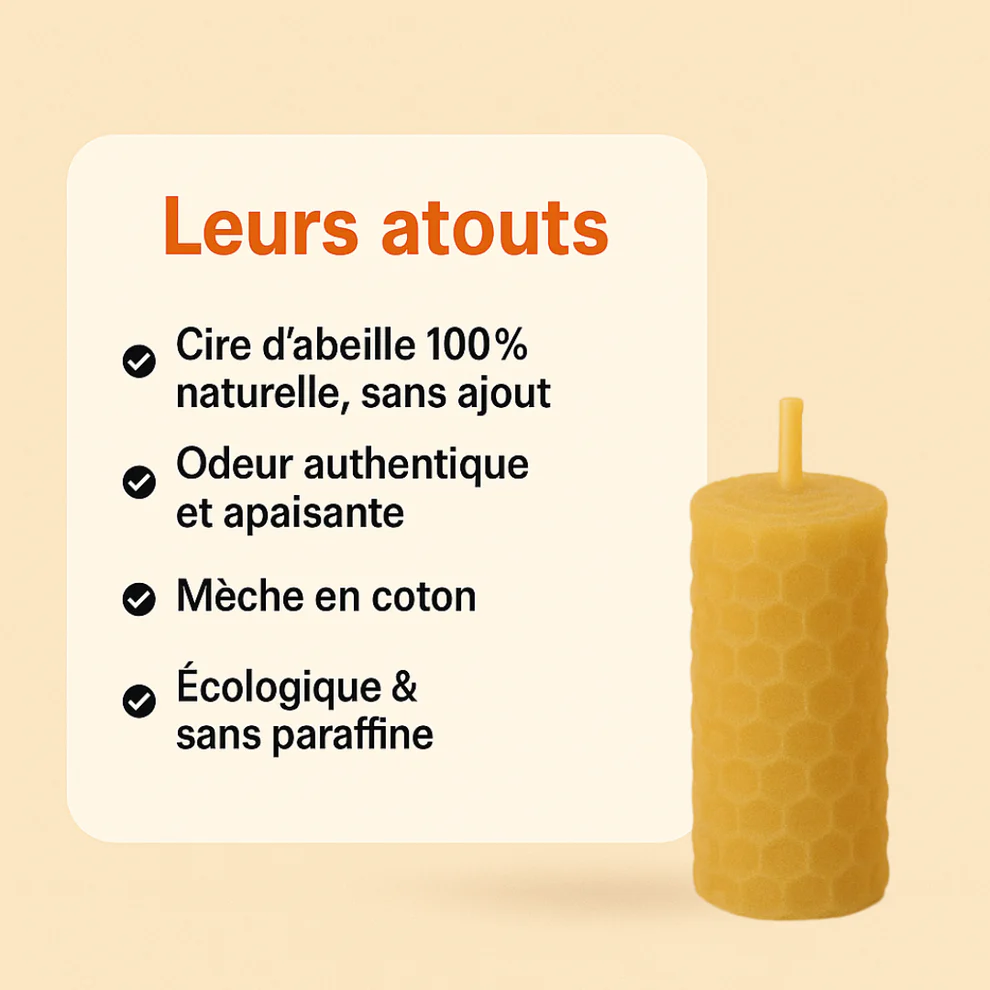 Bougie Thérapeutique Alvéole - Cire d'Abeille & Menthe Poivrée