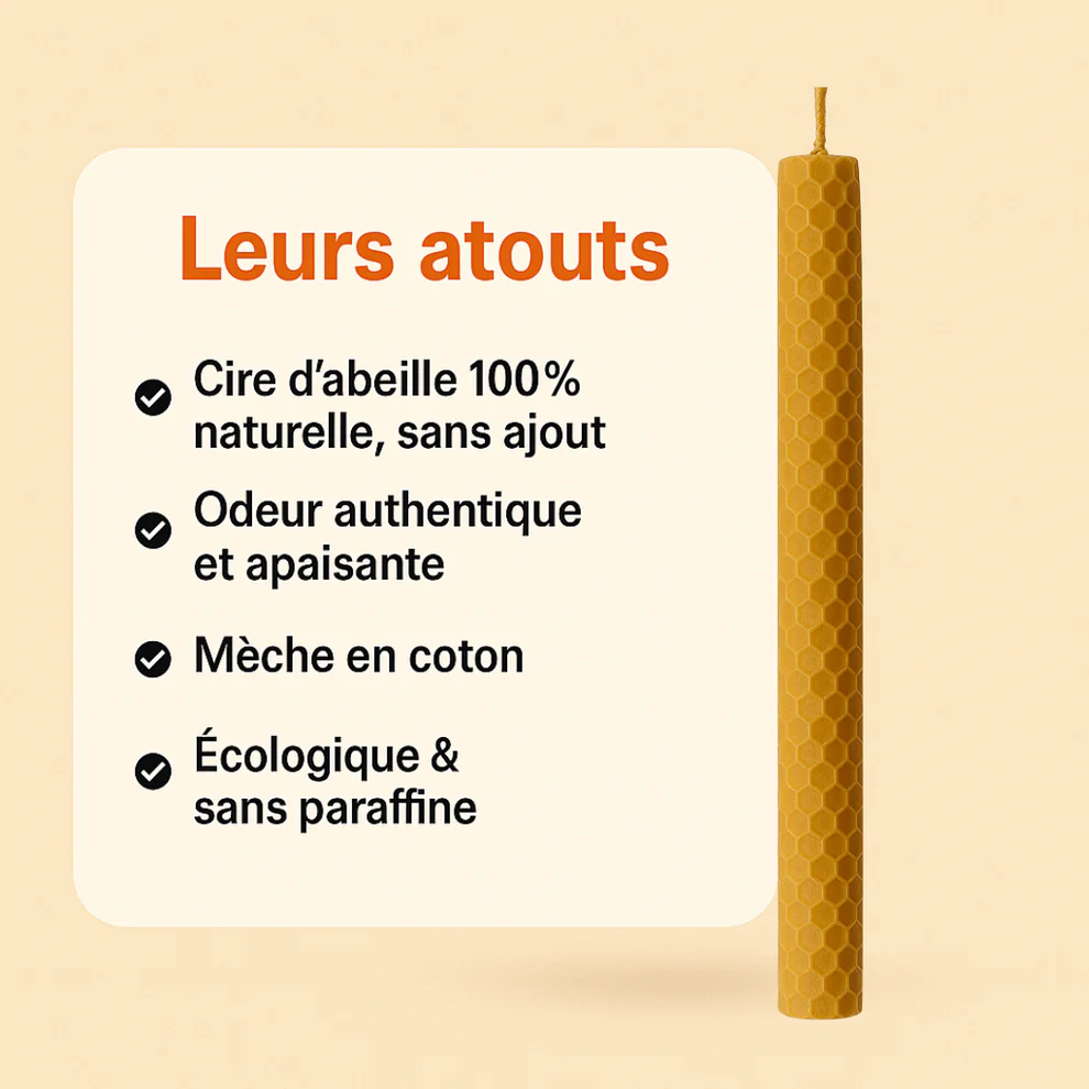 Bougie Thérapeutique Alvéole - Cire d'Abeille & Rose