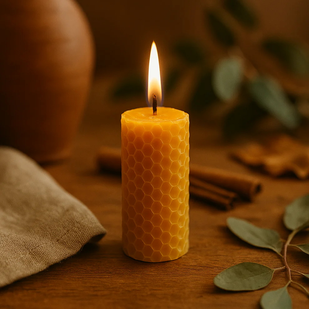 Bougie Thérapeutique Alvéole - Cire d'Abeille & Menthe Poivrée