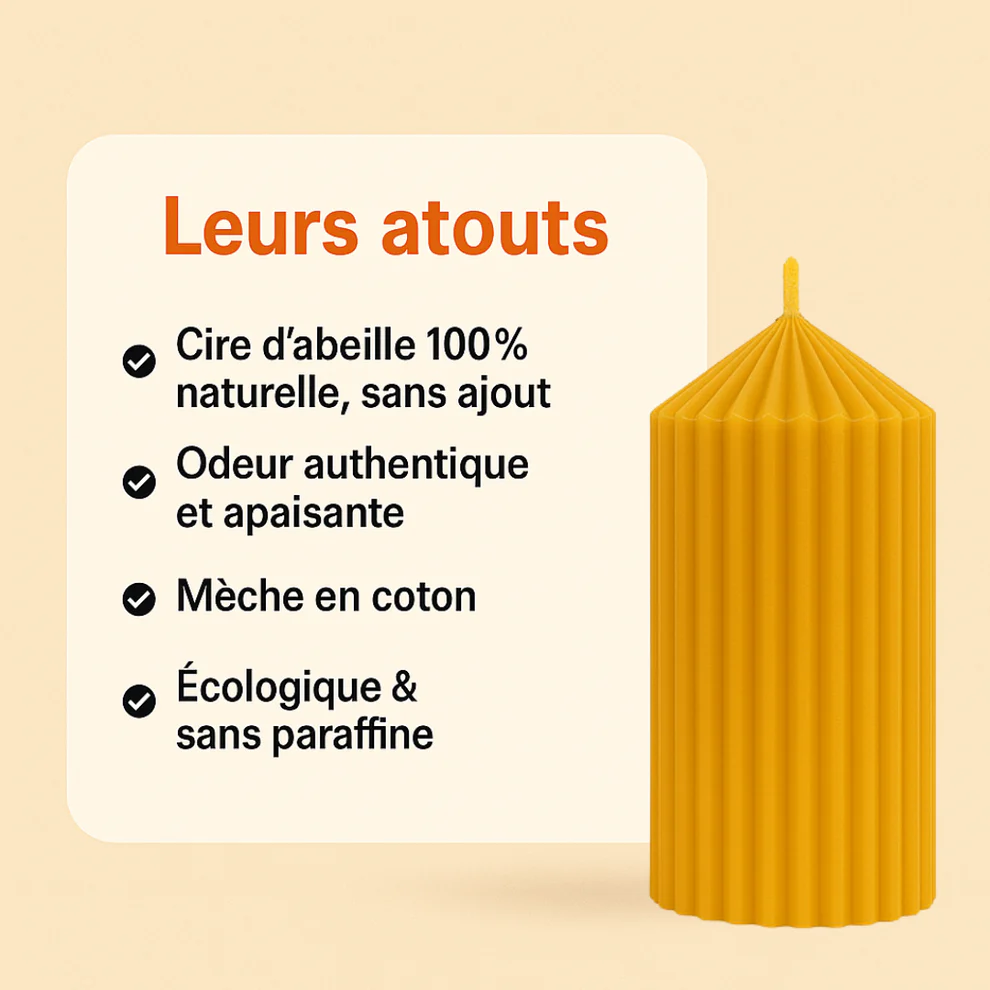 Bougie Thérapeutique Alvéole - Cire d'Abeille & Vétiver